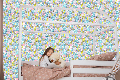 Wallpaper For Children - Sleeping Unicorns