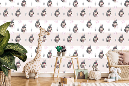 Wallpaper Happy Indian Women With Kittens And Feathers
