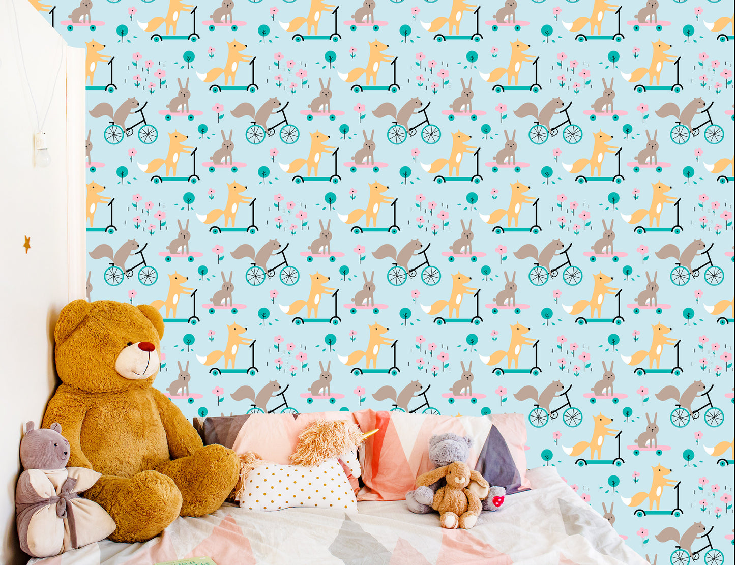 Wallpaper Animal Leaves For Baby's Room