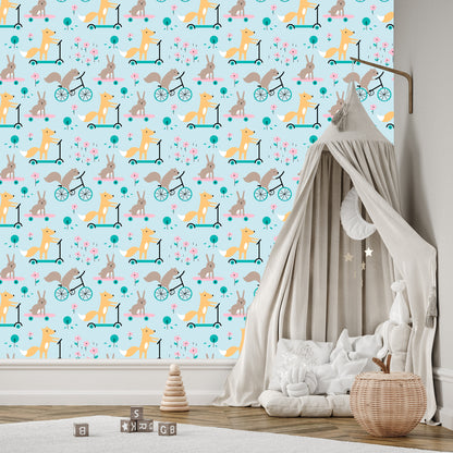 Wallpaper Animal Leaves For Baby's Room
