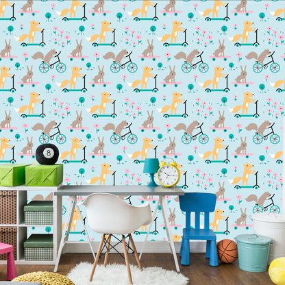 Wallpaper Animal Leaves For Baby's Room
