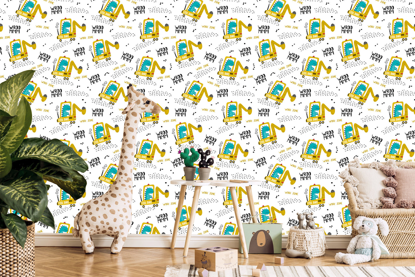 Wallpaper For Boy Dinosaurs Vehicles Excavator