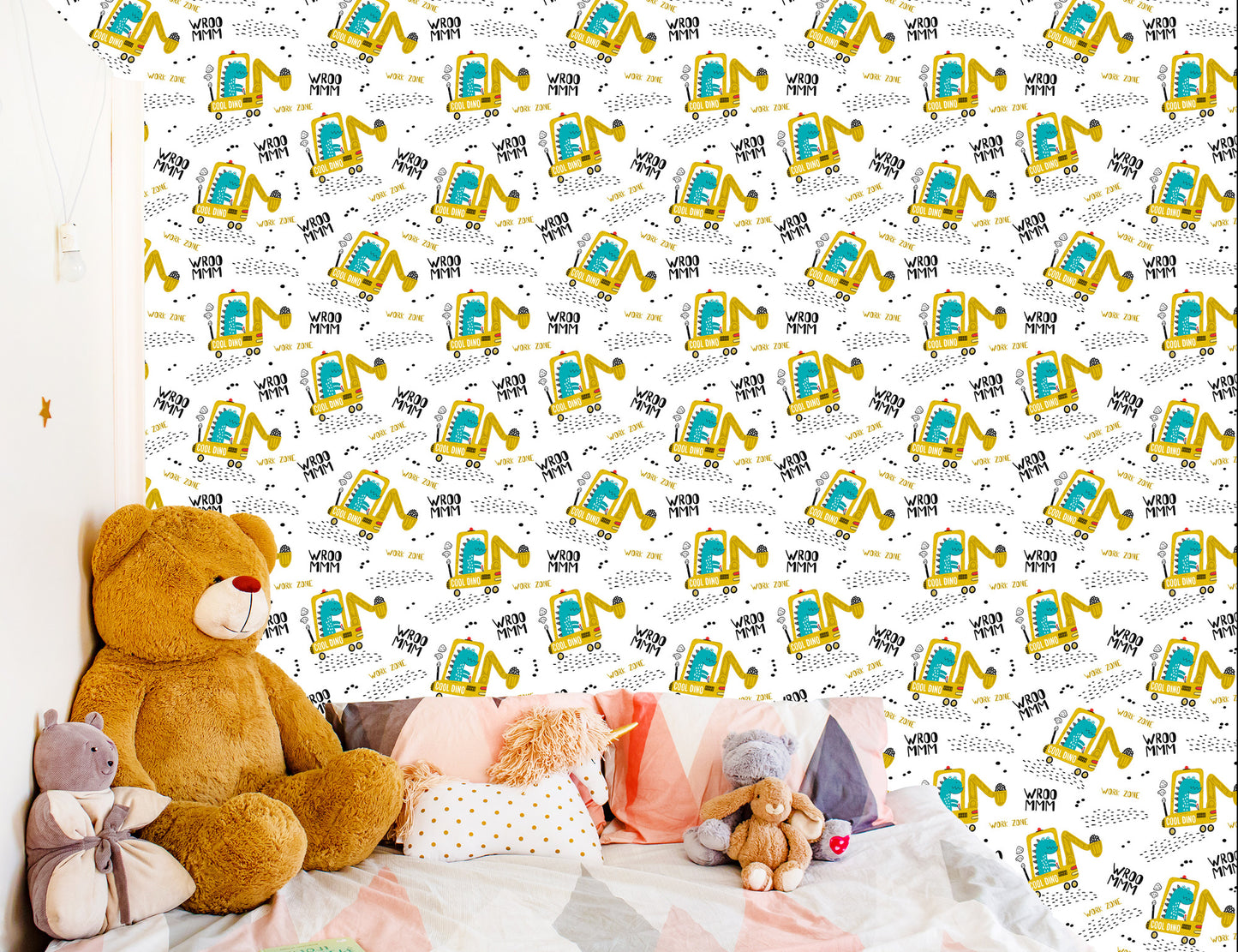 Wallpaper For Boy Dinosaurs Vehicles Excavator