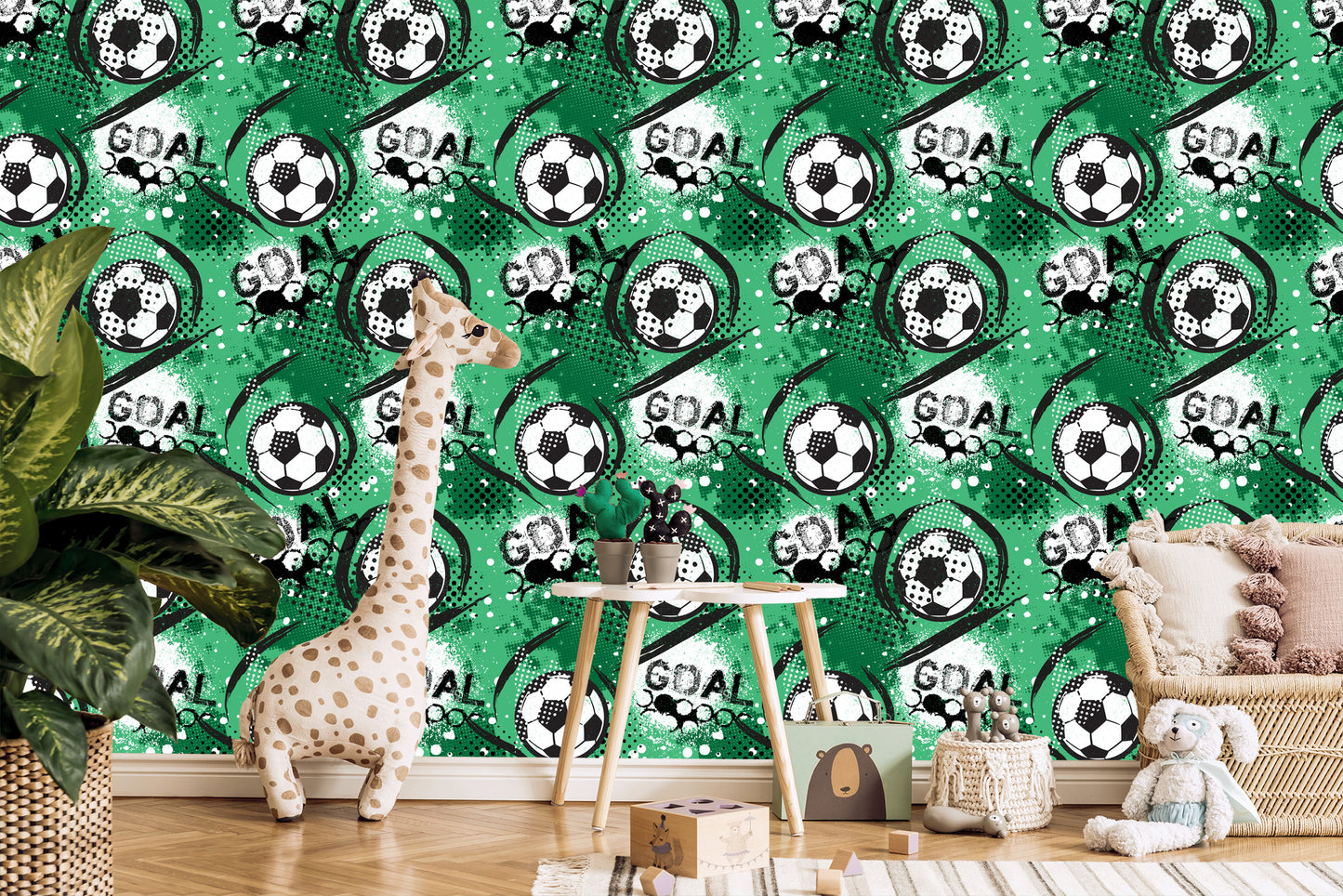 Wallpaper Fashionable Soccer Pattern