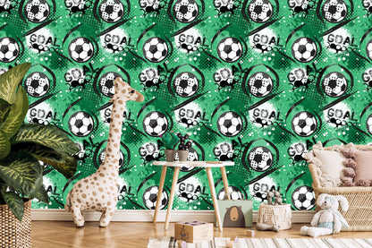 Wallpaper Fashionable Soccer Pattern