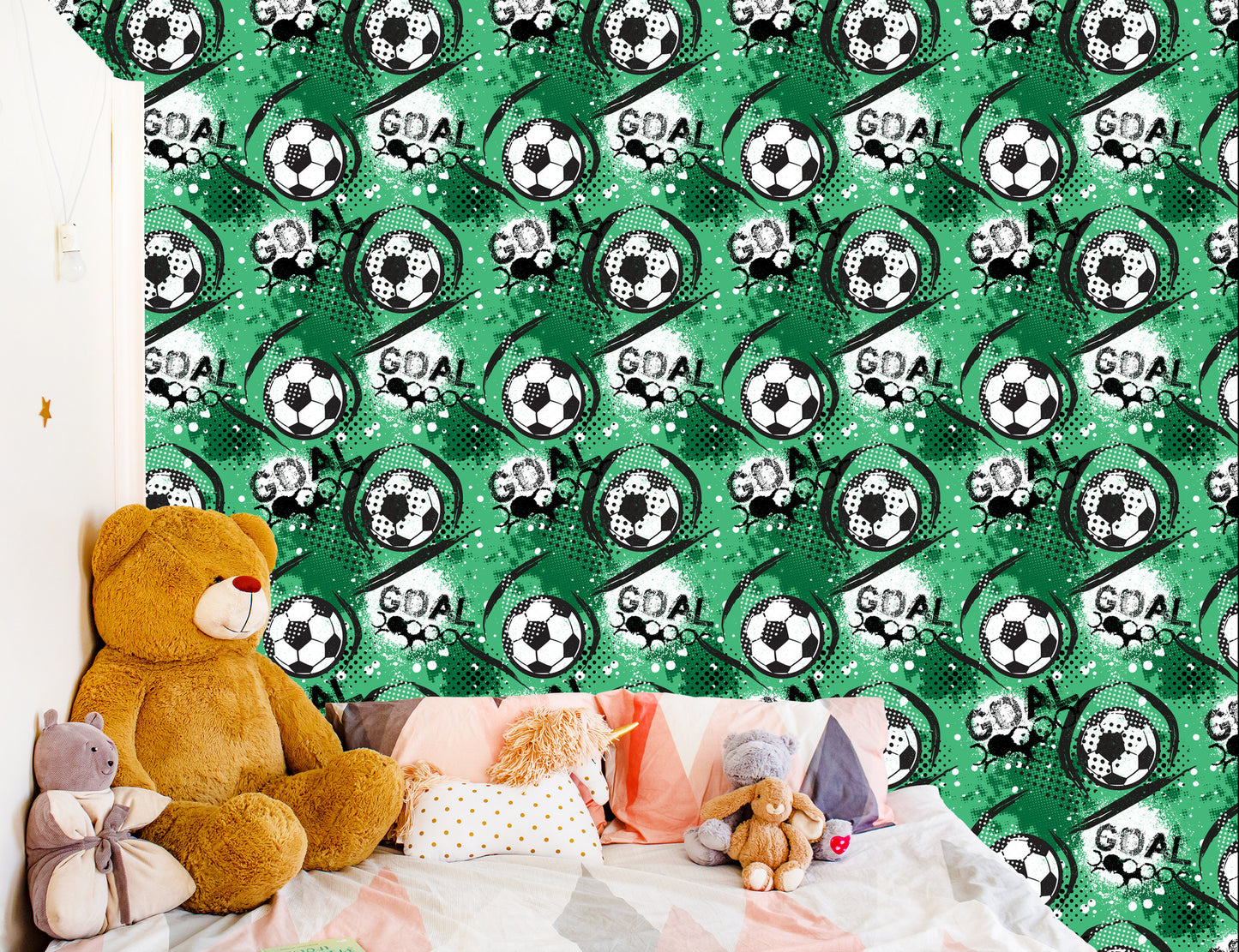Wallpaper Fashionable Soccer Pattern