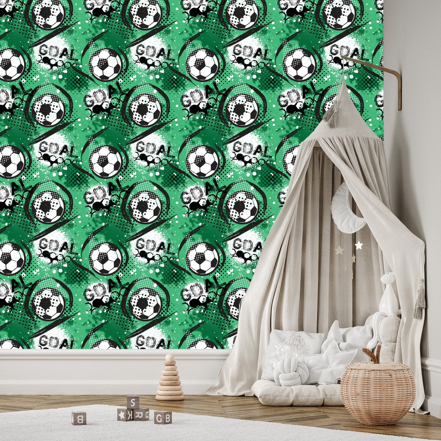 Wallpaper Fashionable Soccer Pattern