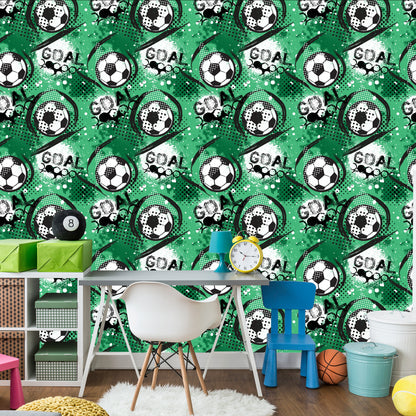 Wallpaper Fashionable Soccer Pattern
