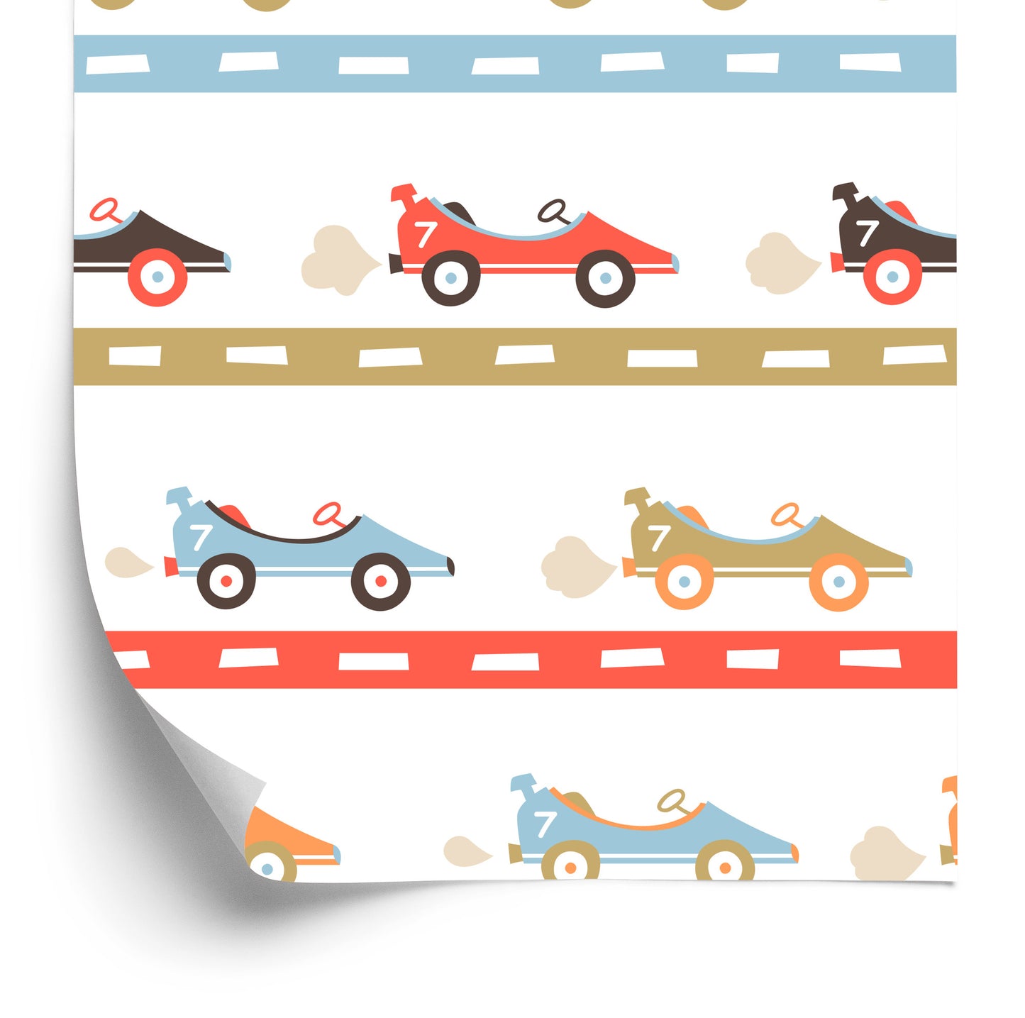 Wallpaper In Cars Racing To Baby's Room