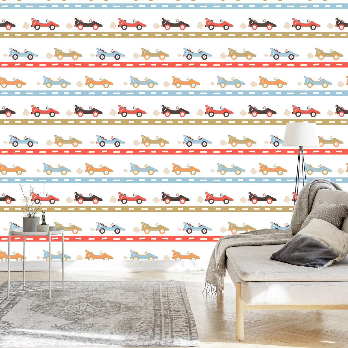 Wallpaper In Cars Racing To Baby's Room