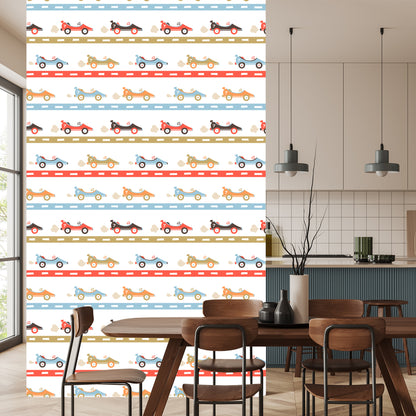 Wallpaper In Cars Racing To Baby's Room