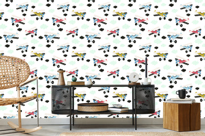 Wallpaper Colorful Fairy-Tale Airplanes