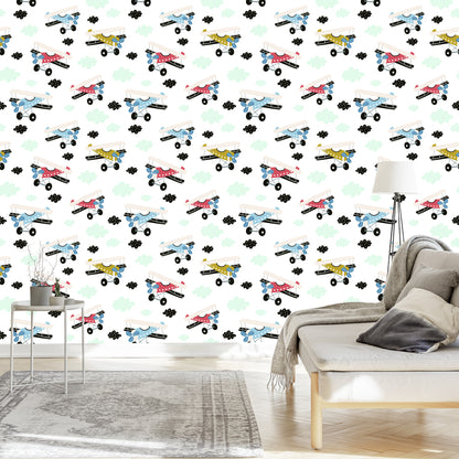 Wallpaper Colorful Fairy-Tale Airplanes