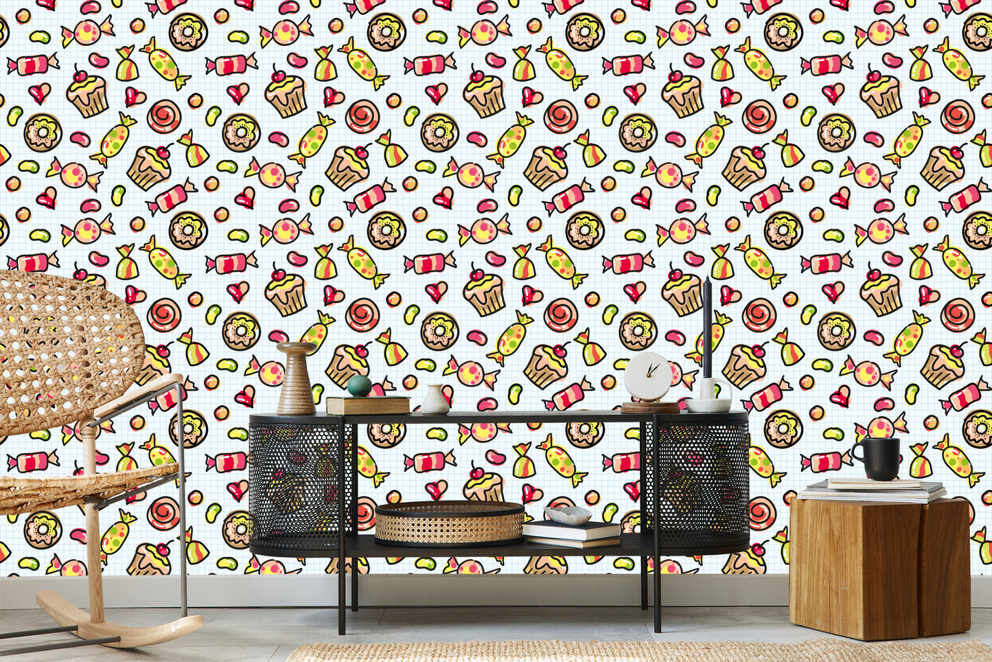 Wallpaper Minimalistic Colorful Sweets