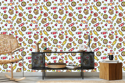 Wallpaper Minimalistic Colorful Sweets