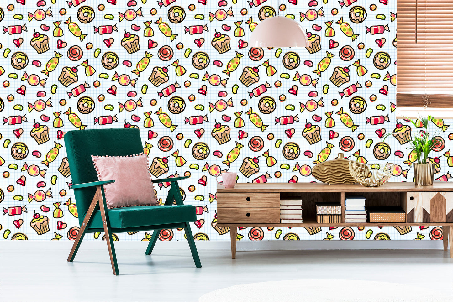 Wallpaper Minimalistic Colorful Sweets