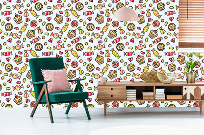 Wallpaper Minimalistic Colorful Sweets
