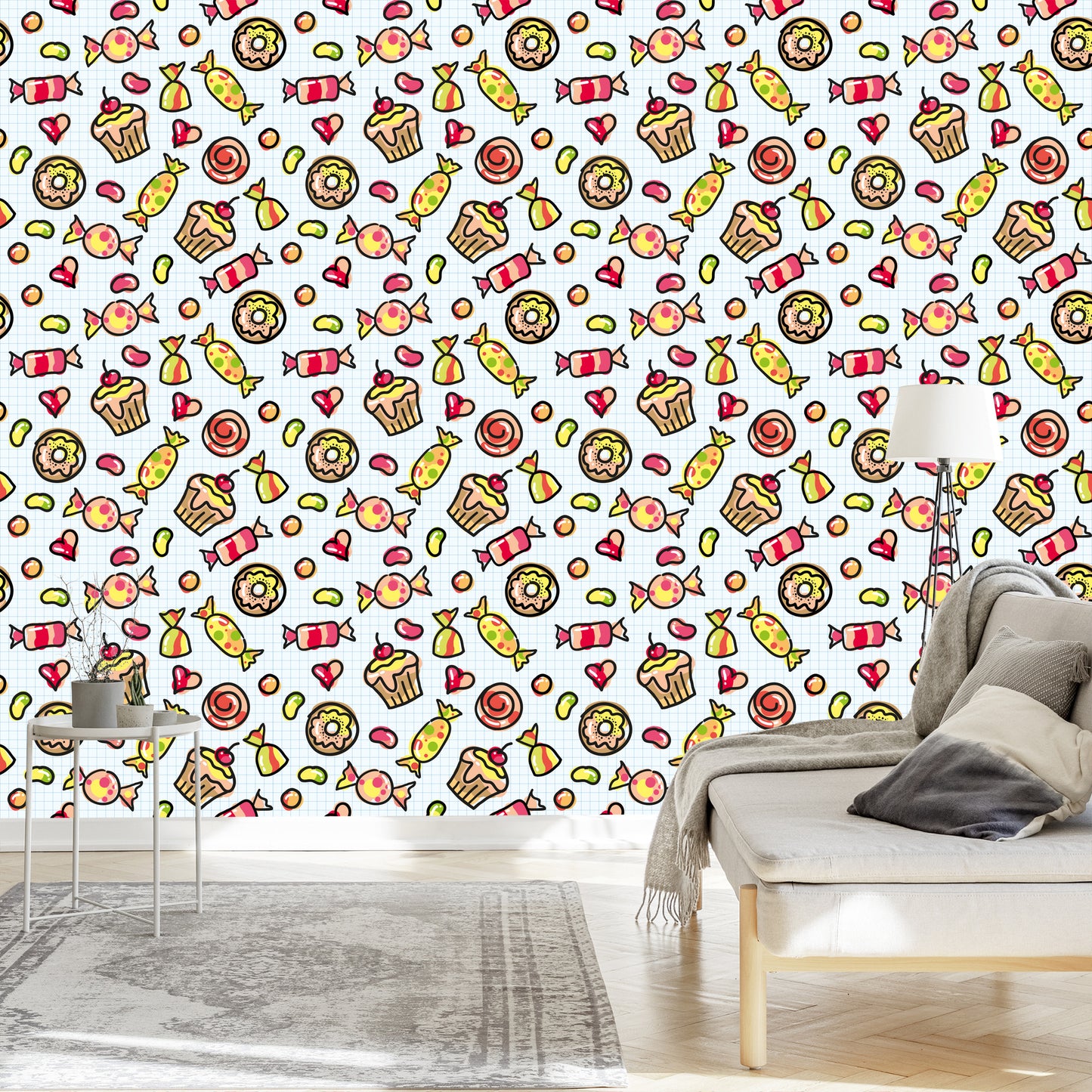 Wallpaper Minimalistic Colorful Sweets