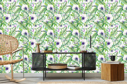 Wallpaper Leaves Flowers