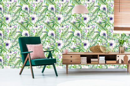 Wallpaper Leaves Flowers
