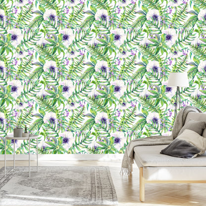 Wallpaper Leaves Flowers