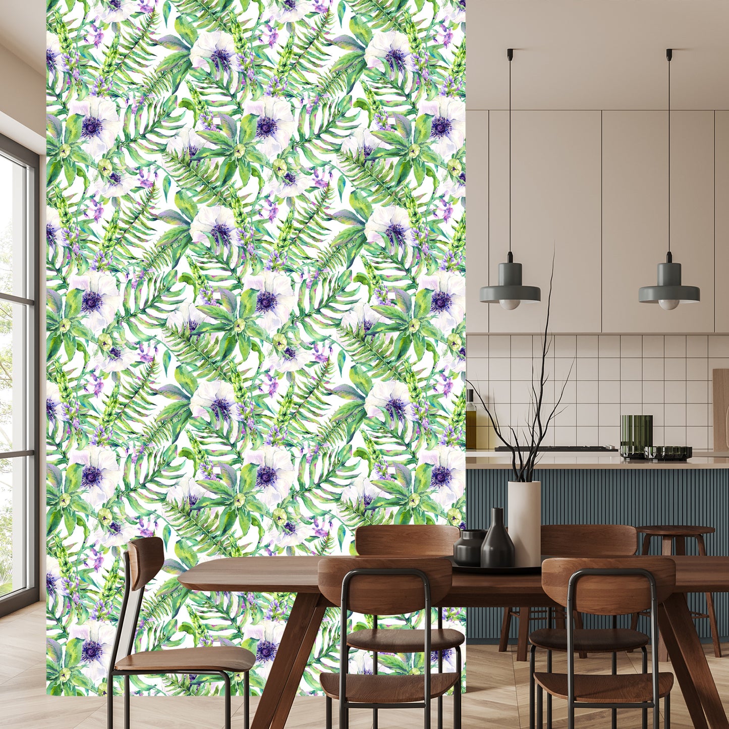 Wallpaper Leaves Flowers
