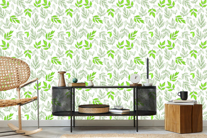 Wallpaper Leaves As Drawn