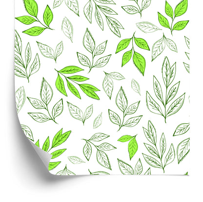 Wallpaper Leaves As Drawn
