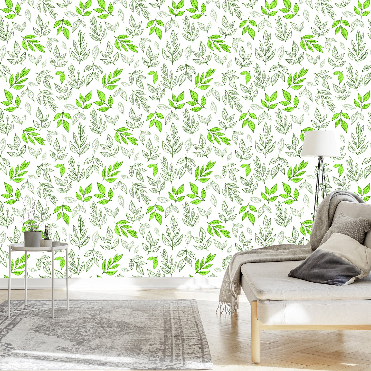 Wallpaper Leaves As Drawn