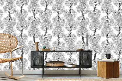 Wallpaper Original Black And White Trees