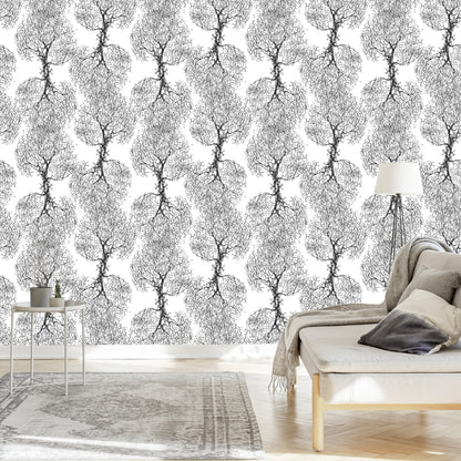 Wallpaper Original Black And White Trees