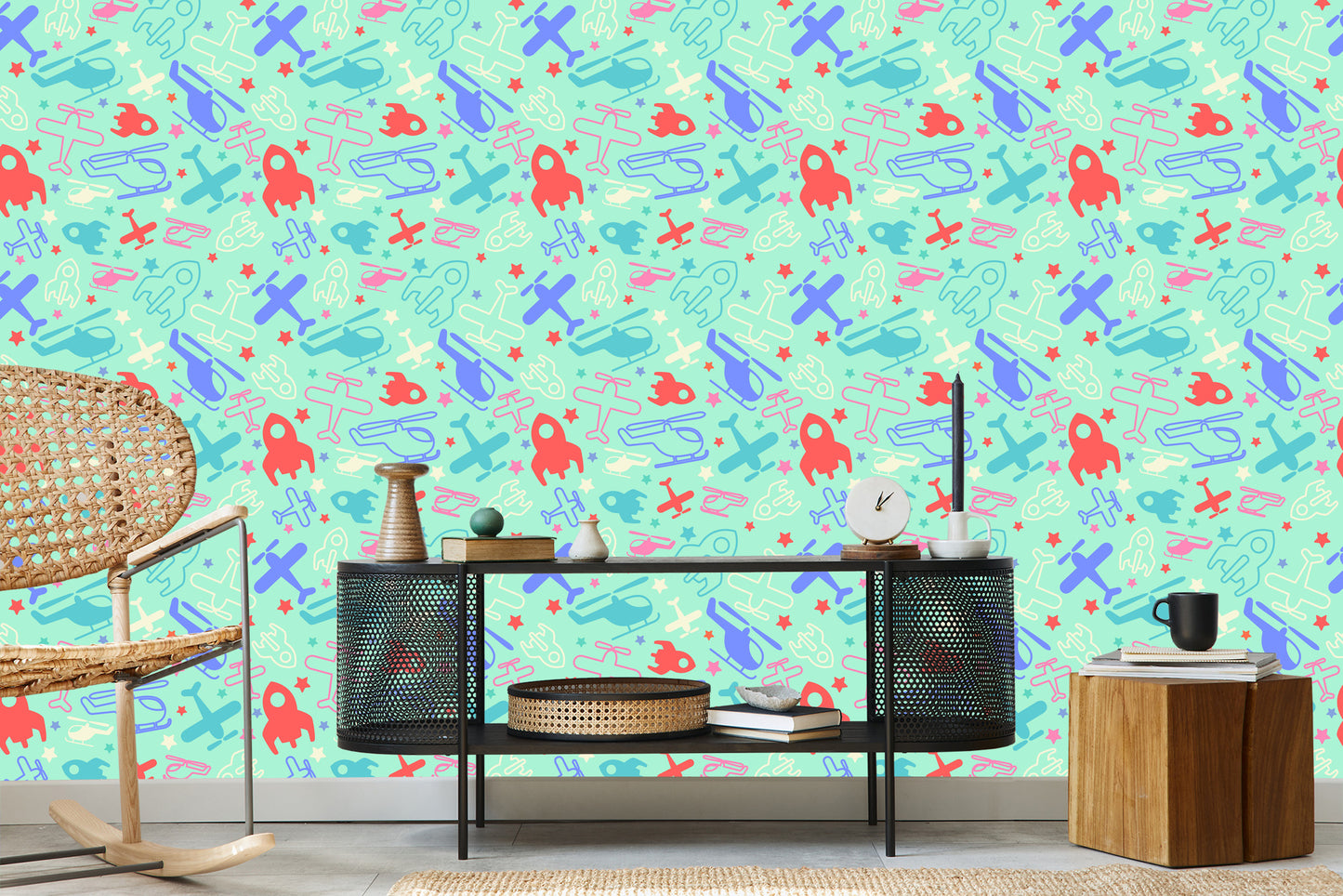 Wallpaper Fairy-Tale Rockets, Planes And Helicopters