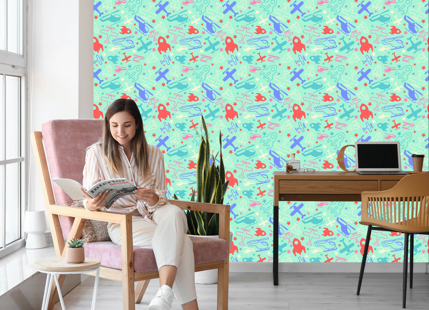 Wallpaper Fairy-Tale Rockets, Planes And Helicopters