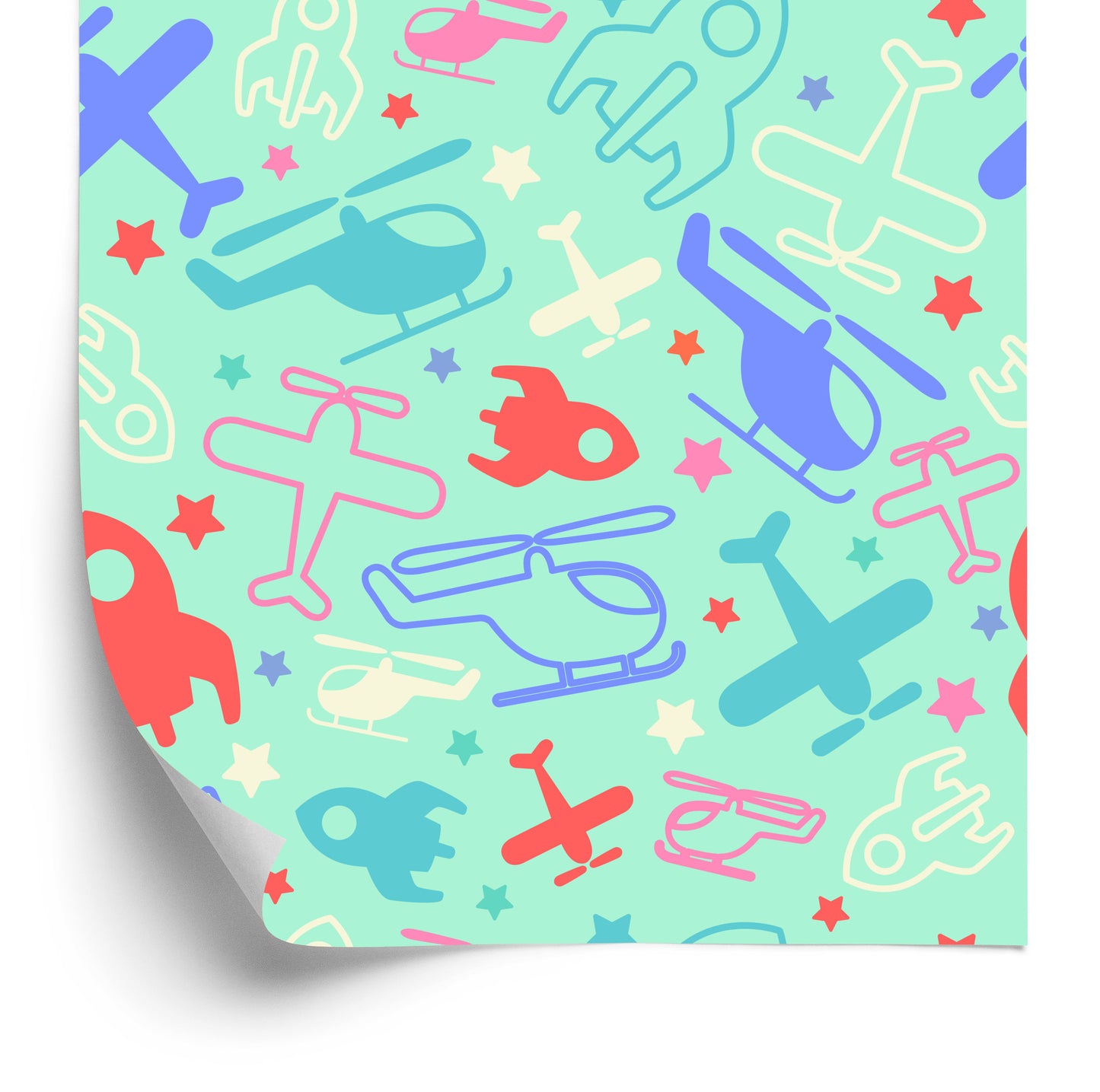Wallpaper Fairy-Tale Rockets, Planes And Helicopters