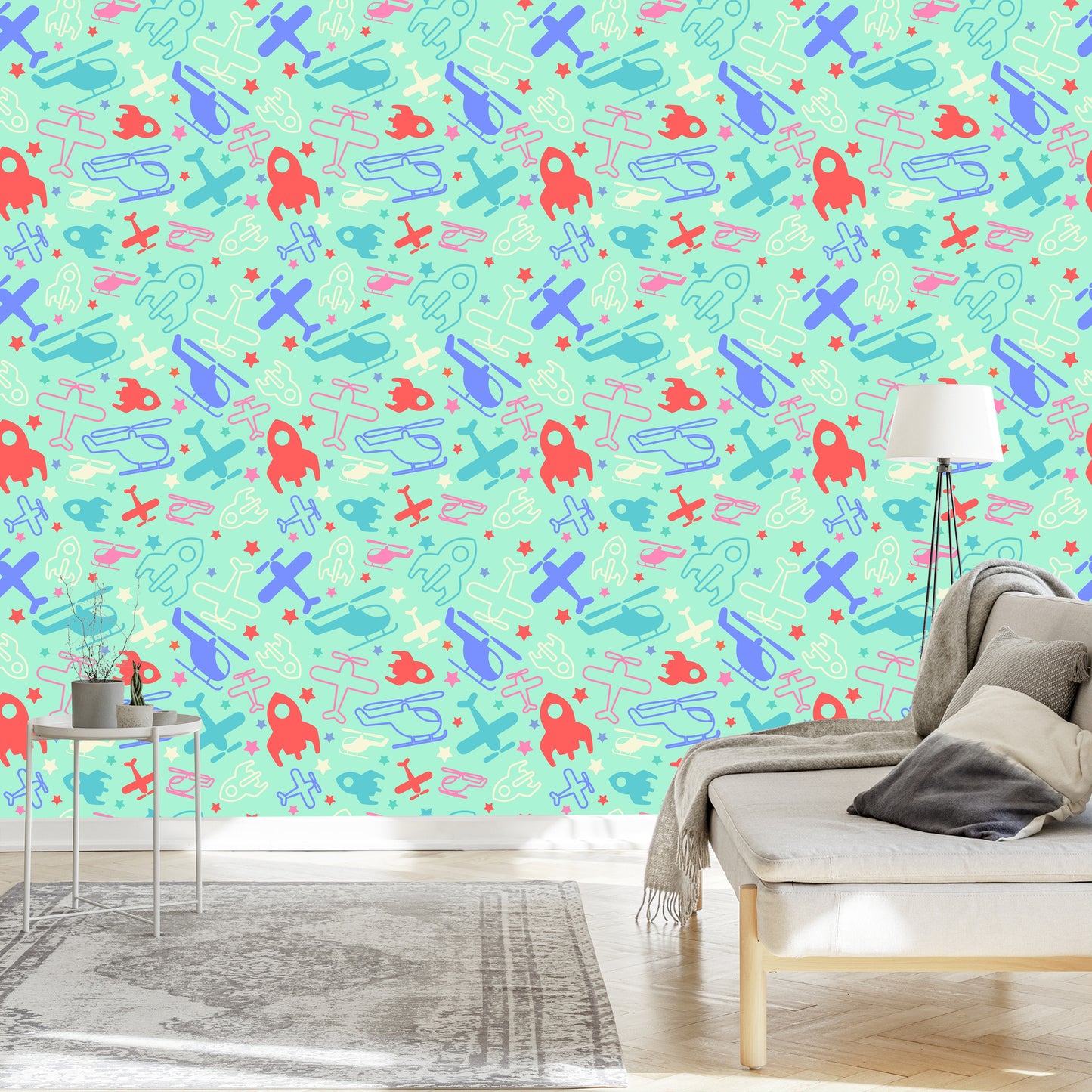 Wallpaper Fairy-Tale Rockets, Planes And Helicopters