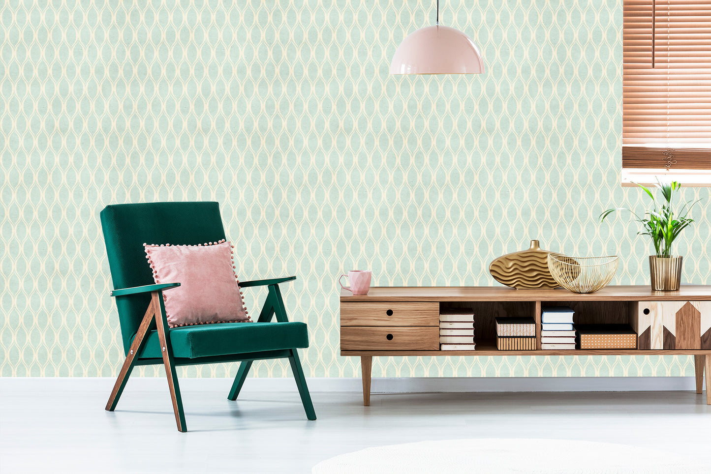 Wallpaper Delicate Pattern In Retro Style