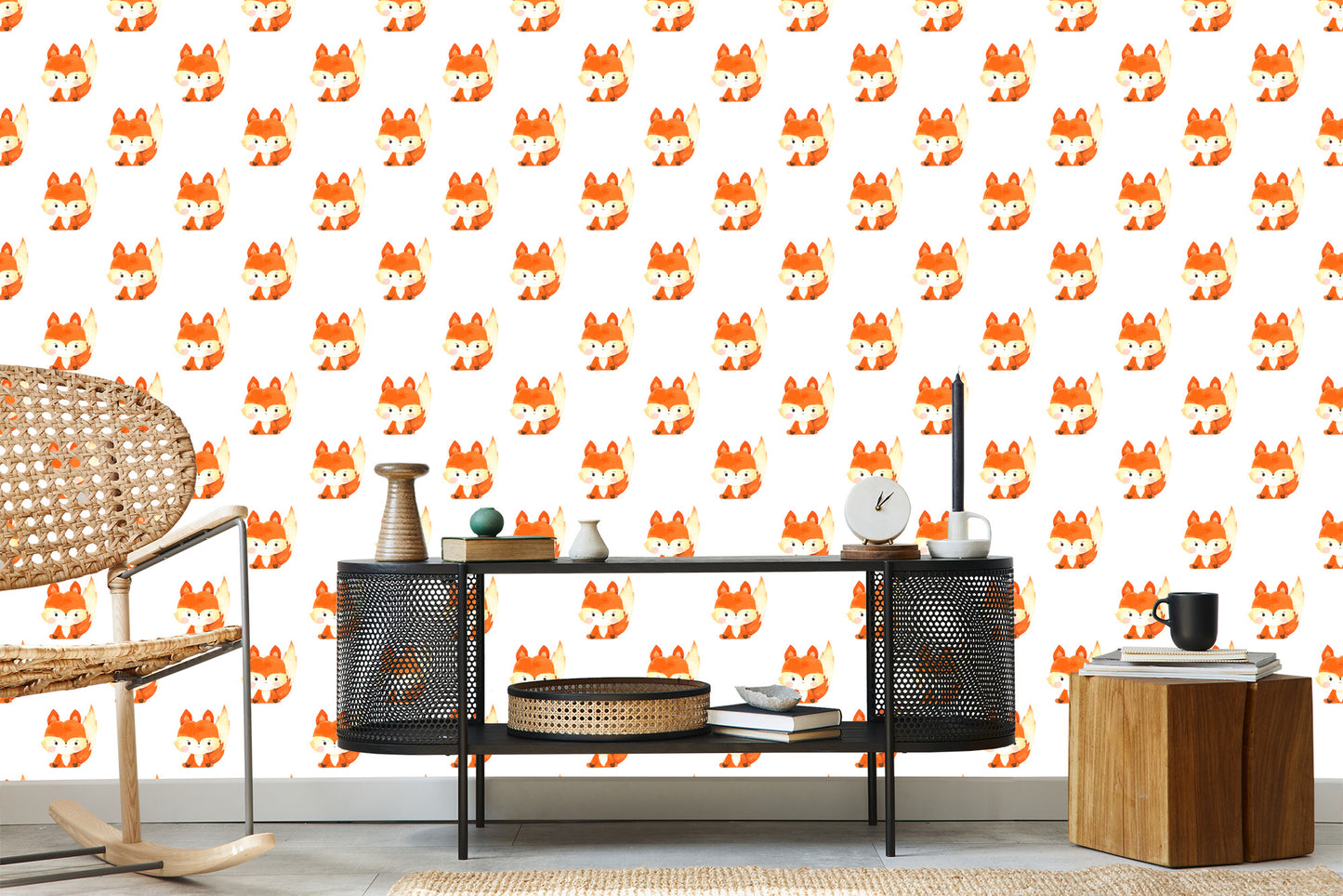 Wallpaper Lovely Watercolor Foxes