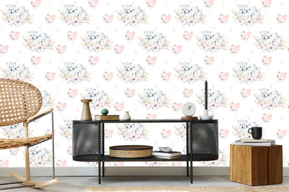 Wallpaper Polar Bears Among Flowers