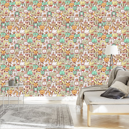Wallpaper Colorful Dogs And Cats