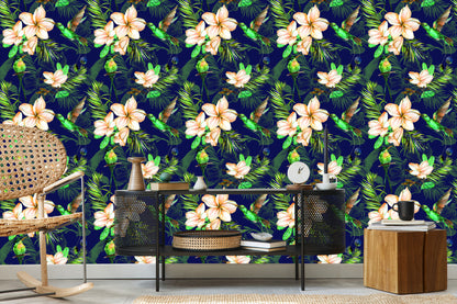 Wallpaper Tropical Plants And Birds
