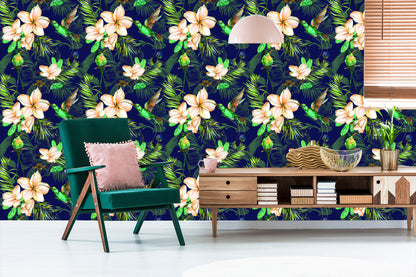 Wallpaper Tropical Plants And Birds