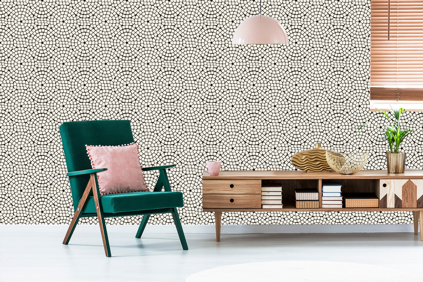 Wallpaper Wall Elegant Mosaic Living Room Office
