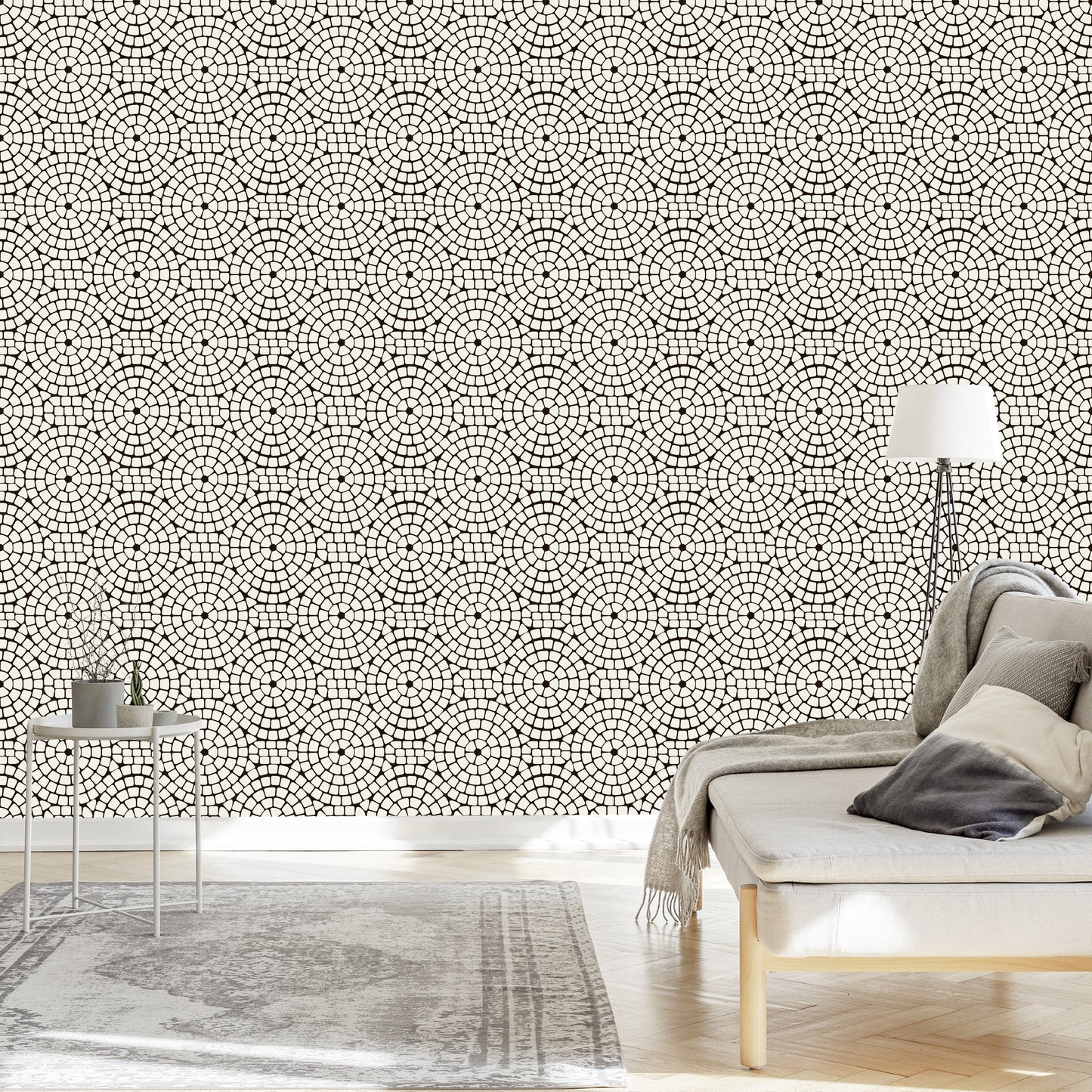 Wallpaper Wall Elegant Mosaic Living Room Office