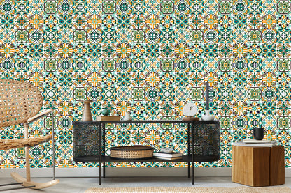 Wallpaper For Dining Room Colorful Mosaic Patterns