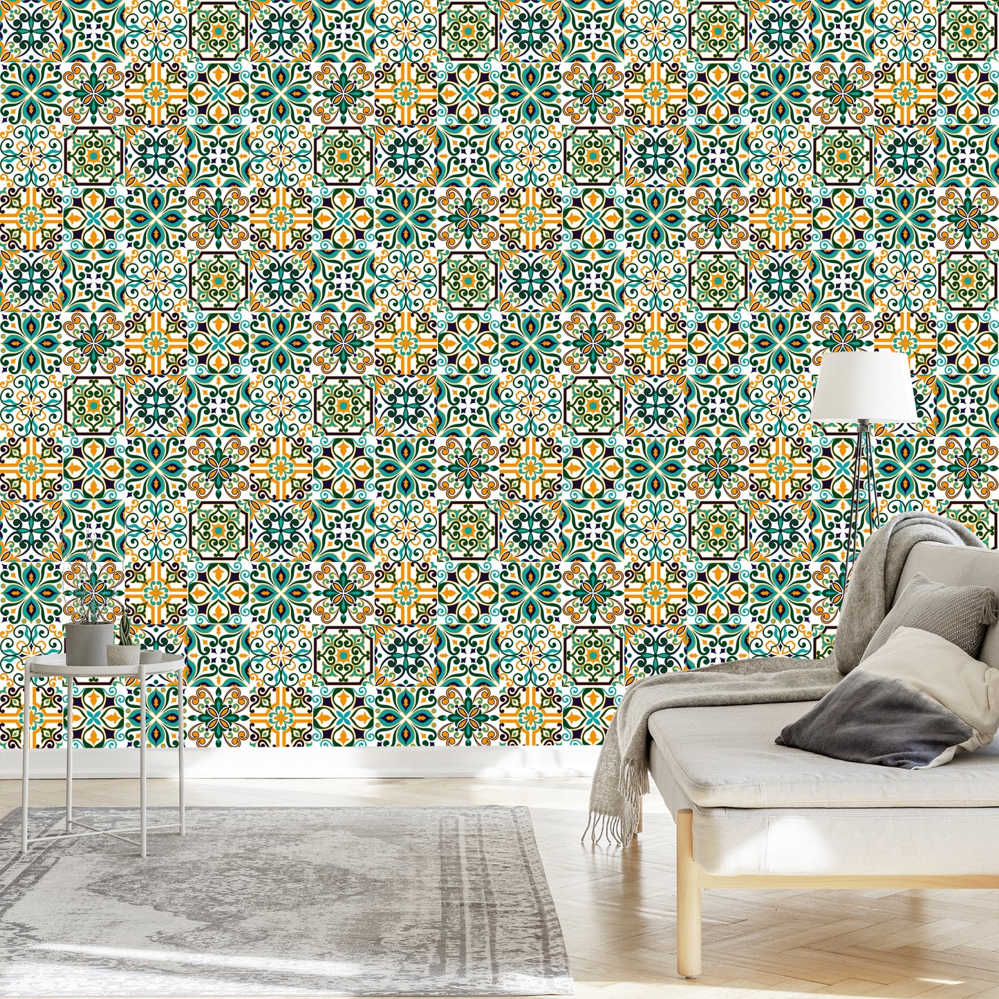 Wallpaper For Dining Room Colorful Mosaic Patterns