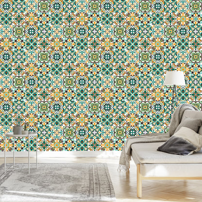 Wallpaper For Dining Room Colorful Mosaic Patterns