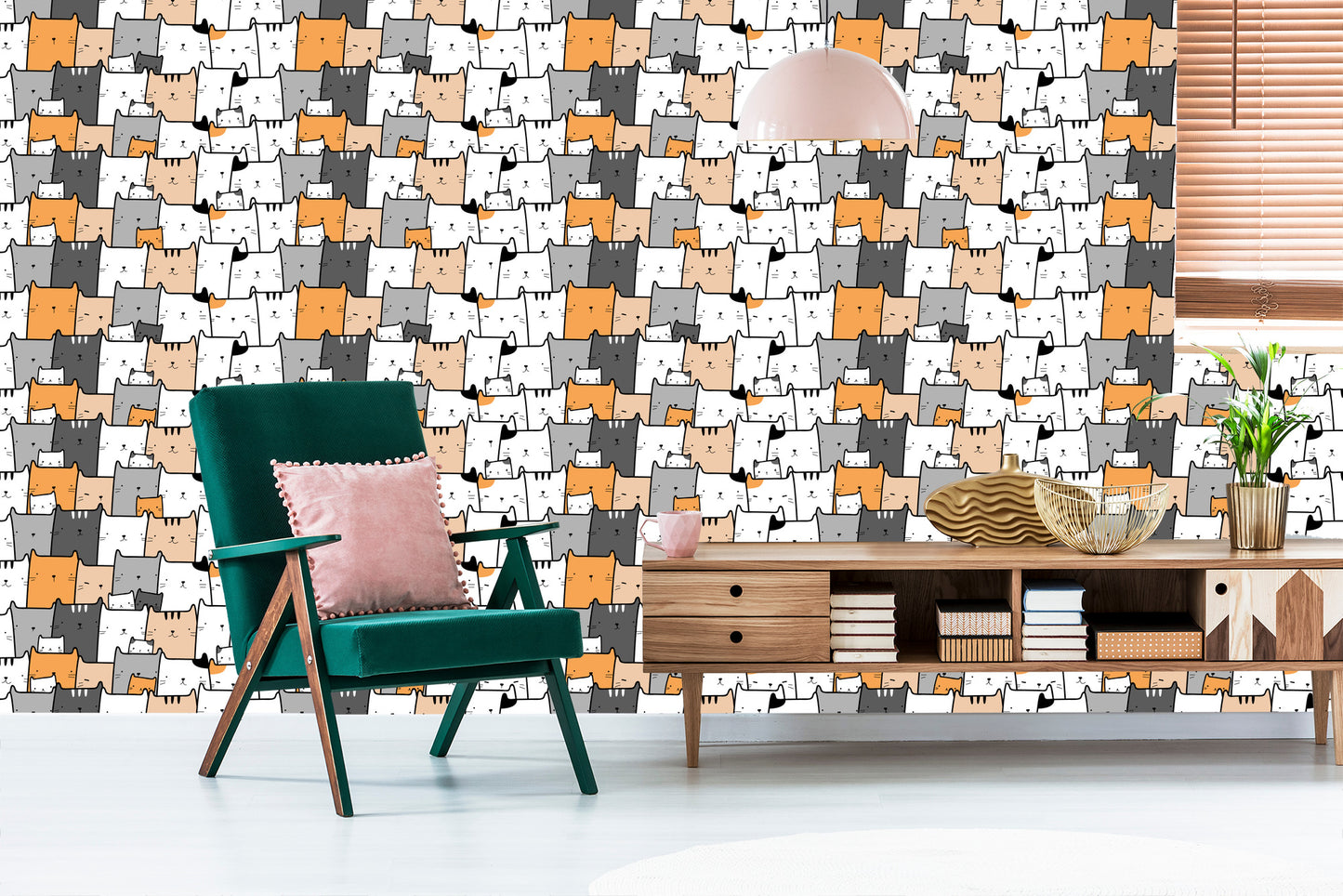 Wallpaper For Children - Joyful Cats