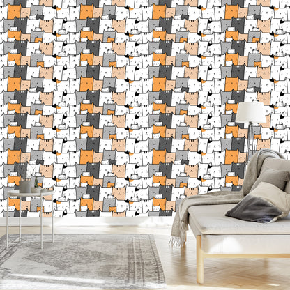 Wallpaper For Children - Joyful Cats