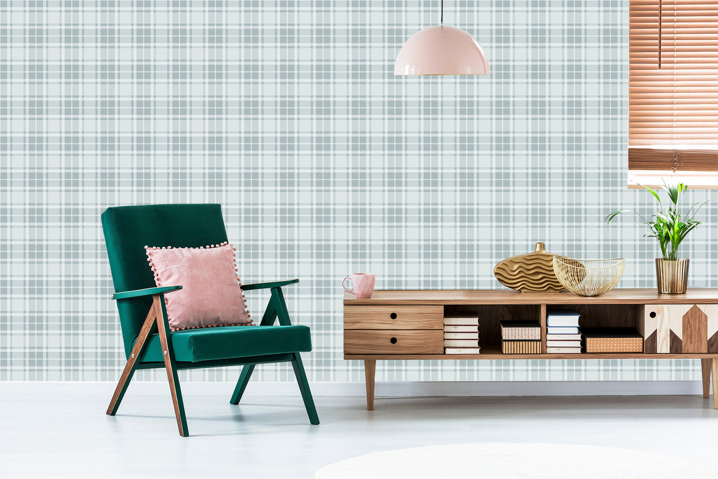 Wallpaper Classic Gray Scottish Plaid