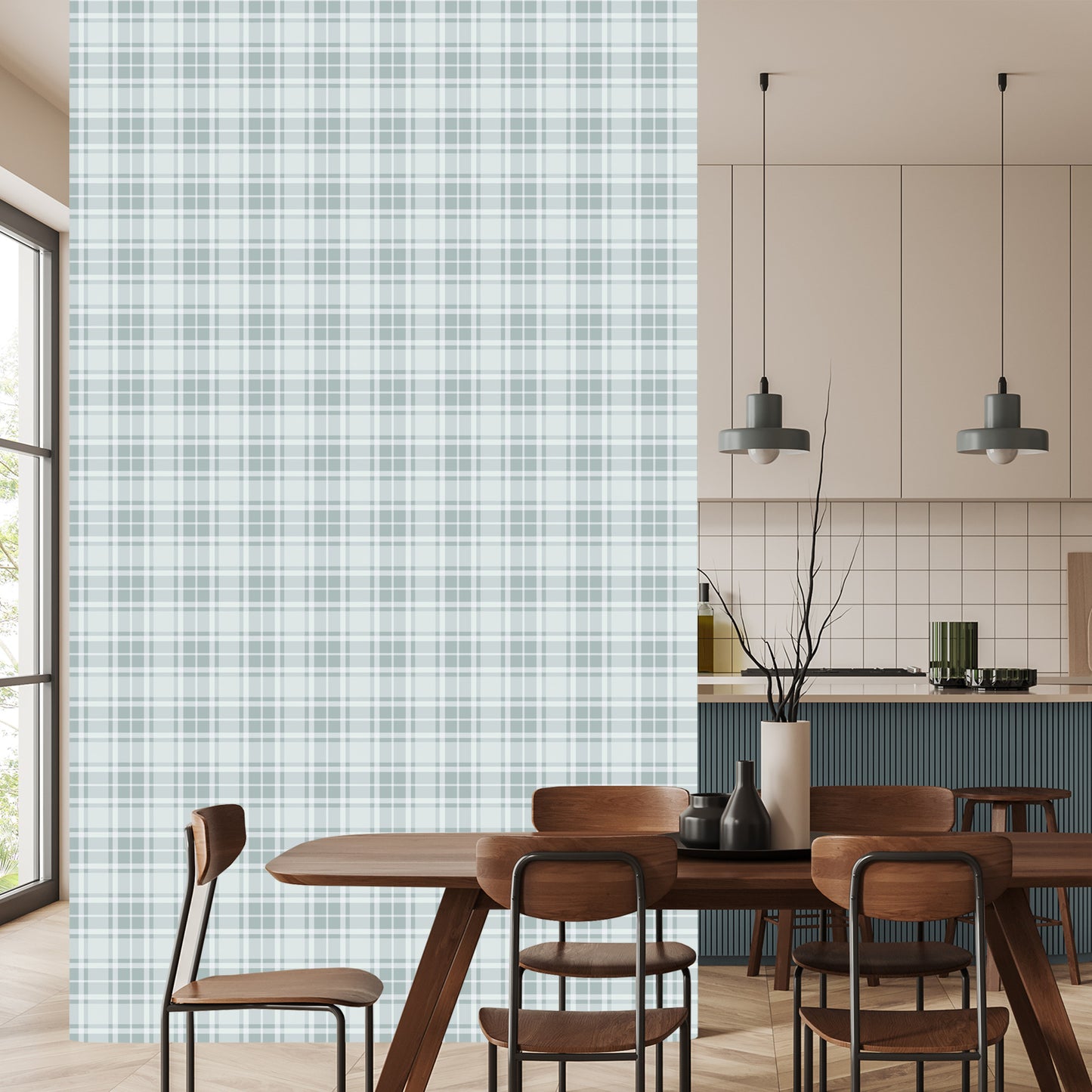 Wallpaper Classic Gray Scottish Plaid